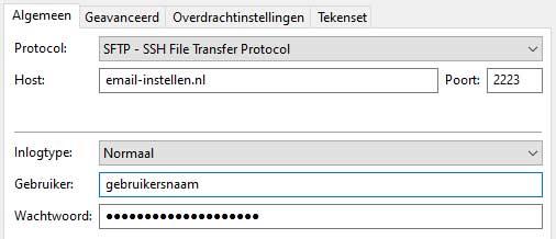 sftp instellen